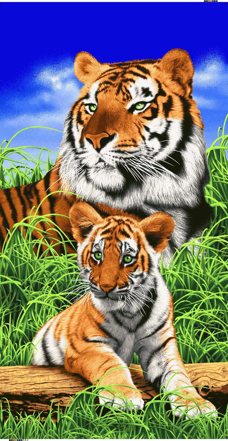 BENGAL TIGER AND CUB TOWEL